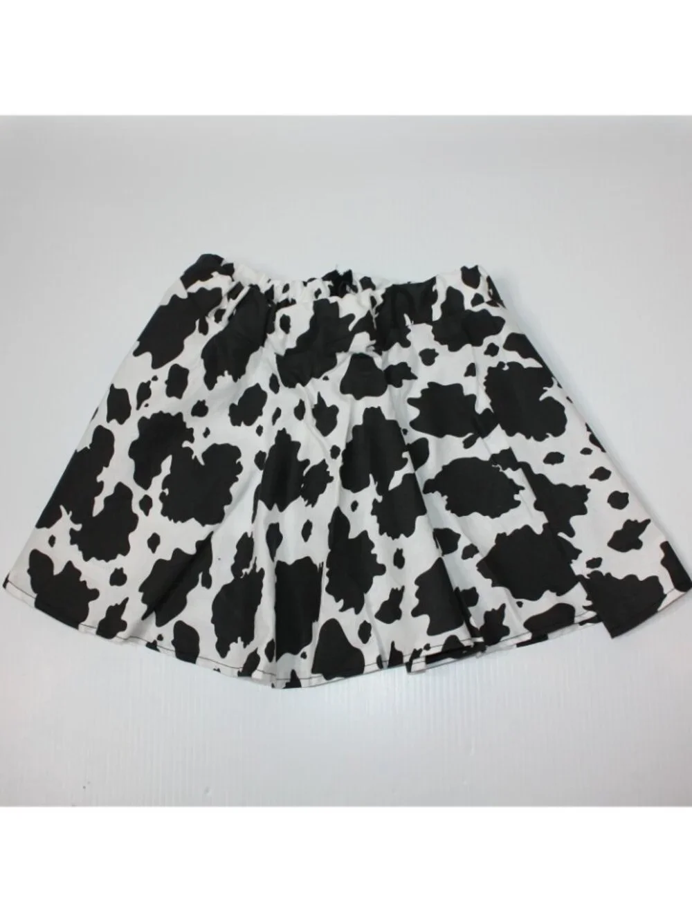 Custom Made Girl's Cow Print Western Theme Skater Skirt with Elastic Waistband